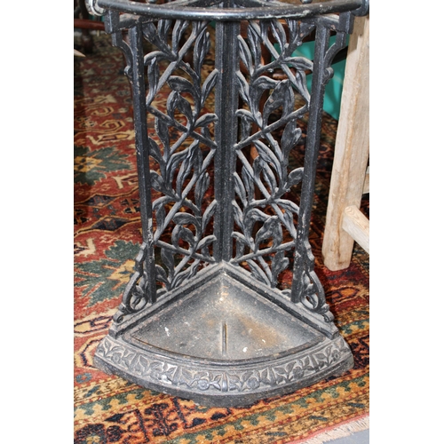 20 - A Victorian cast iron umbrella / stick stand with stylised leaf design to sides, Registered Design N... 