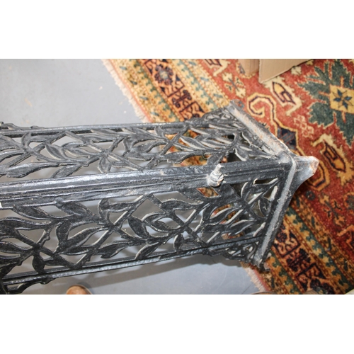 20 - A Victorian cast iron umbrella / stick stand with stylised leaf design to sides, Registered Design N... 