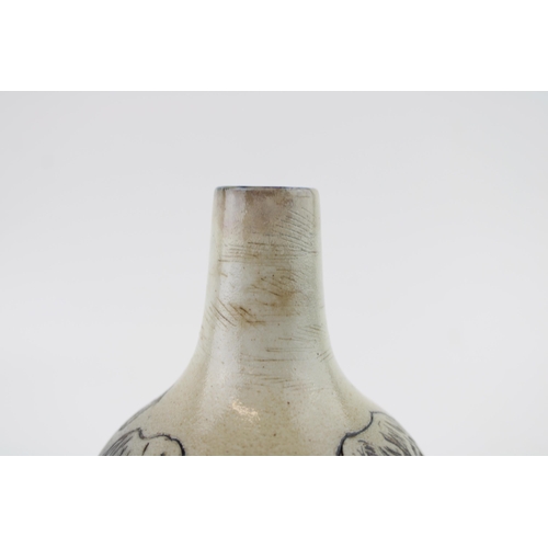 213 - Royal Doulton Hannah Barlow stoneware vase, onion shape, decorated with horses, 12.5cm tall (restore... 