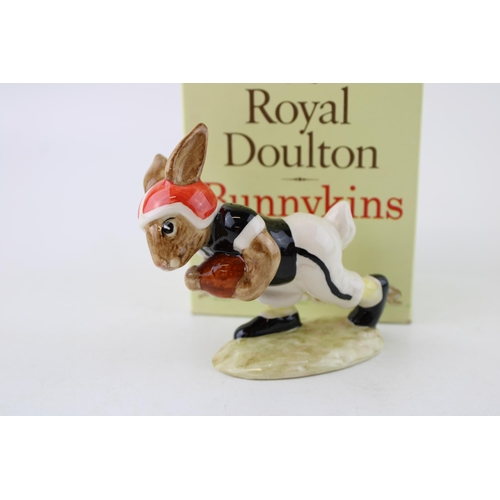 216 - Royal Doulton Bunnykins figure Cincinnati college Touchdown DB98 black, white and red colourway.