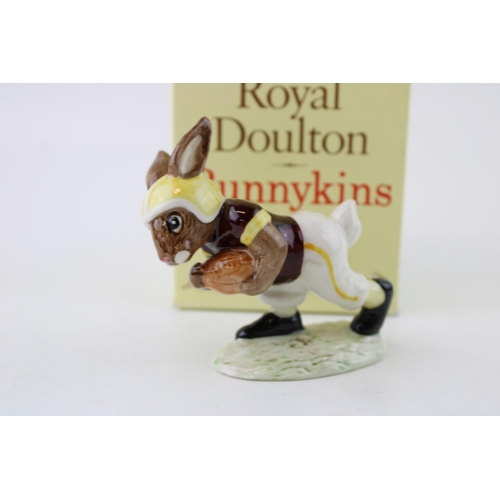 218 - Boxed Royal Doulton rare Bunnykins Touchdown DB29B, limited edition of 50 for Boston College.