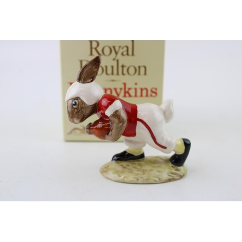 223 - Royal Doulton Bunnykins figure Touchdown DB100. Limited edition for Indiana University, signed by Mi... 