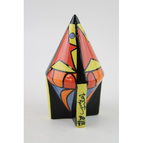 231 - Lorna Bailey sugar shaker in the 'Spaceship' pattern, limited edition, 12.5cm tall.