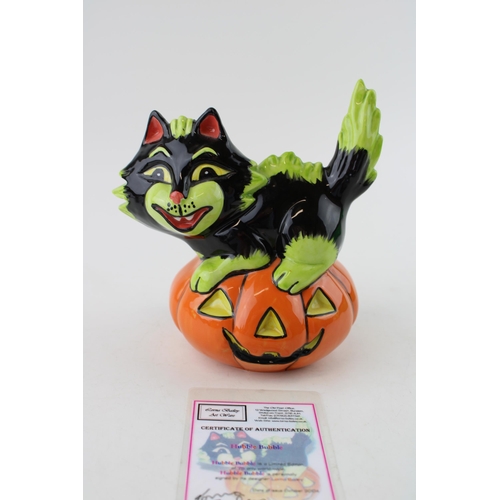 233 - Lorna Bailey limited edition cat 'Hubble Bubble' with certificate, limited to 75, 15.5cm tall.