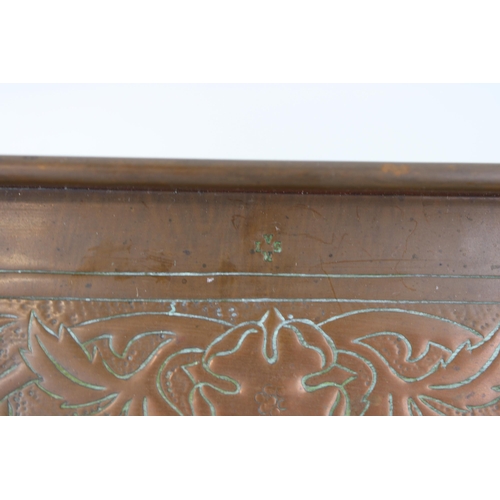 25 - Early c20th Arts and Crafts Keswick School of Industrial Arts copper tray with repousse decoration K... 