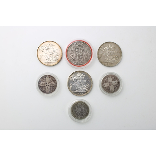 257 - A collection of UK silver coins to include 4 Queen Victoria crowns, dates 1889, 1894 and 1897, anoth... 