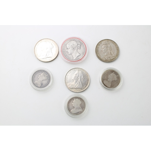 257 - A collection of UK silver coins to include 4 Queen Victoria crowns, dates 1889, 1894 and 1897, anoth... 