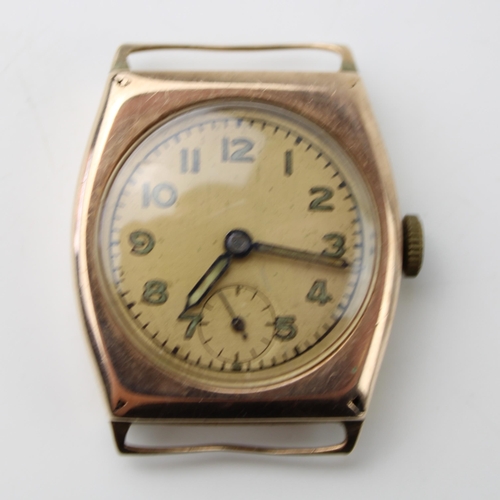 267 - 9ct gold hallmarked gents vintage wristwatch, gross weight 16.5g,