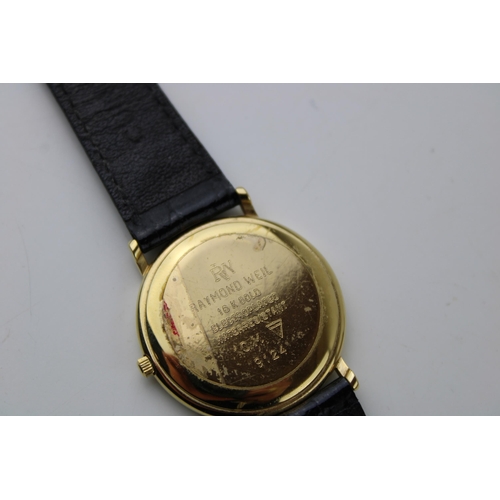 271 - A Raymond Weil wristwatch, the signed textured dial with Roman numerals to the plain chapter ring, d... 