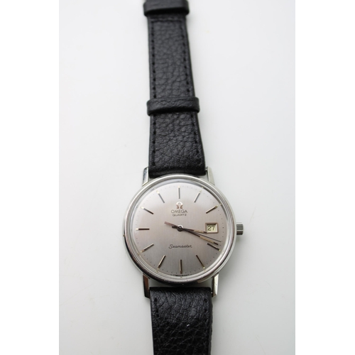 281 - An Omega Seamaster gentleman's quartz / date wristwatch. Silver dial with applied baton makers, Omeg... 