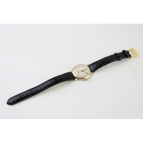 286B - A 9ct gold Rolex Tudor gentleman's wristwatch. c1950s. Edinburgh hallmark to inner case. Off white d... 