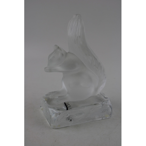 41 - A LALIQUE France clear and frosted glass 'Squirrel' signature to base. Height 15.5cm.