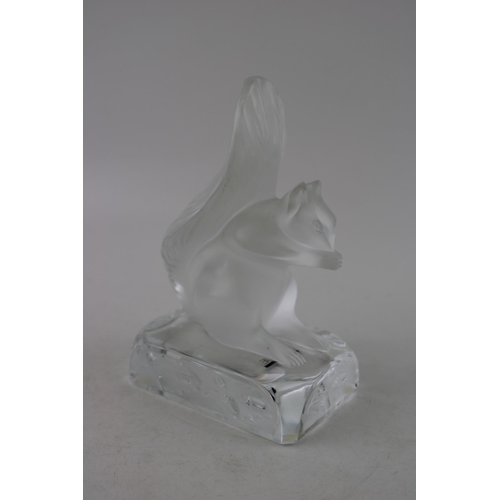 41 - A LALIQUE France clear and frosted glass 'Squirrel' signature to base. Height 15.5cm.