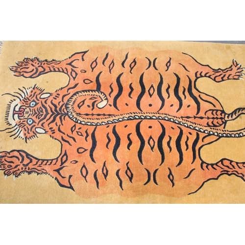 48 - A contemporary limited edition Tibetan tiger rug by the artist David Shepherd made by Veedon Fleece ... 