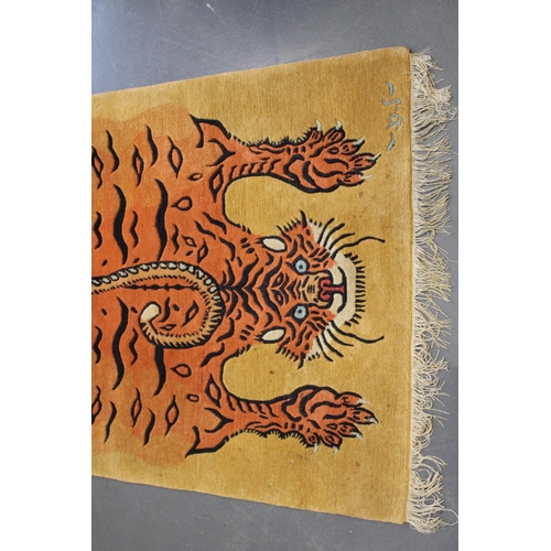 48 - A contemporary limited edition Tibetan tiger rug by the artist David Shepherd made by Veedon Fleece ... 