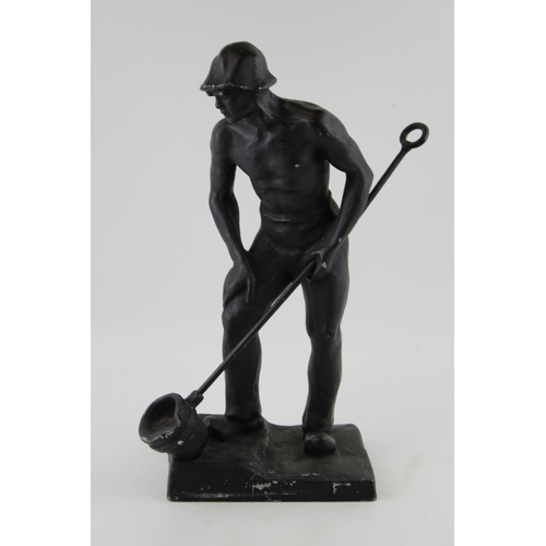 58 - The Founder by Carl Boucharde early c20th cast iron sculpture German c1930