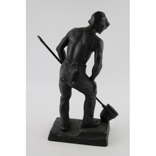 58 - The Founder by Carl Boucharde early c20th cast iron sculpture German c1930