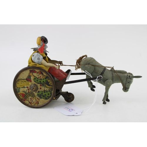 65 - Lehmann 1920's Mechanical Tinplate Toy No. 425 'The Balky Mule Clown'. Litho printed 'Made in German... 