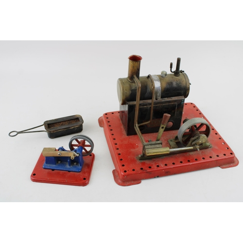 68 - A Mamod live steam stationary engine together with another Mamod 1336D Hammer Accessory. Height 15cm... 