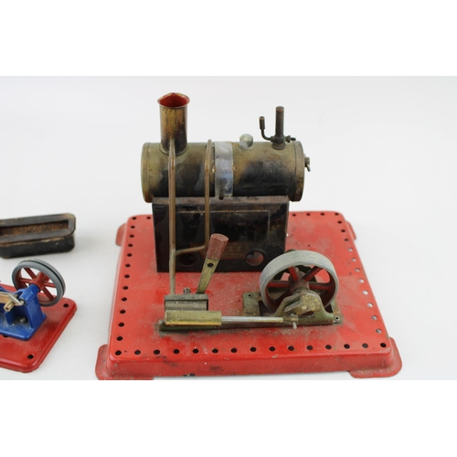 68 - A Mamod live steam stationary engine together with another Mamod 1336D Hammer Accessory. Height 15cm... 