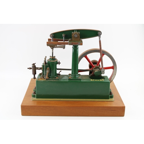 72 - Stuart Turner stationary beam engine, red and green, fly wheel 7