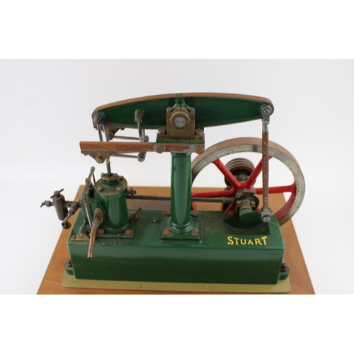 72 - Stuart Turner stationary beam engine, red and green, fly wheel 7