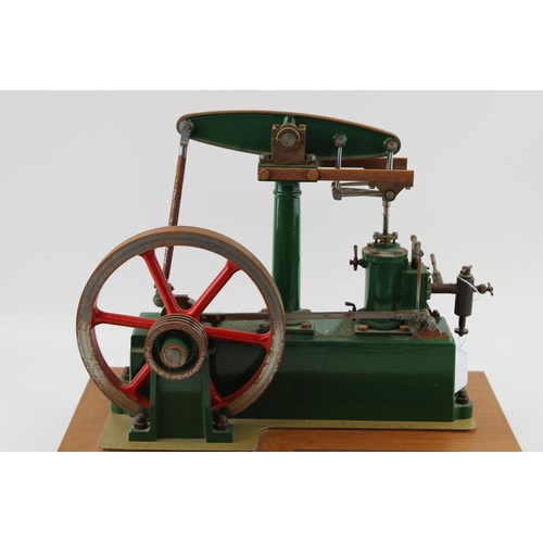 72 - Stuart Turner stationary beam engine, red and green, fly wheel 7