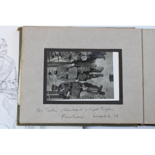 74 - A WW1 1917 dated photograph album belonging to John E Blair Royal Flying Corps 'snaps in training' w... 