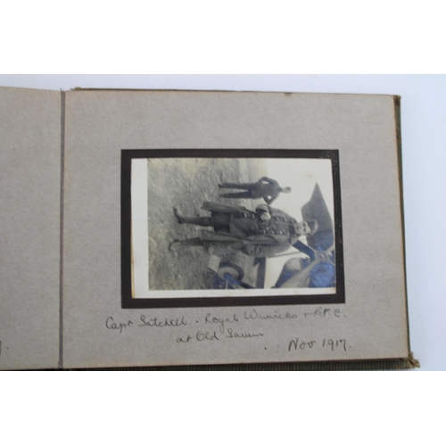 74 - A WW1 1917 dated photograph album belonging to John E Blair Royal Flying Corps 'snaps in training' w... 