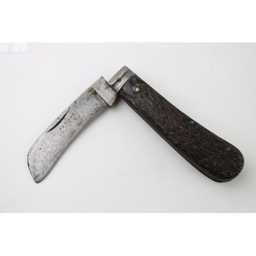 8 - A scarce Farmer Colchester marked Sheffield made bone handle pruner pruning Pocket knife c1900.