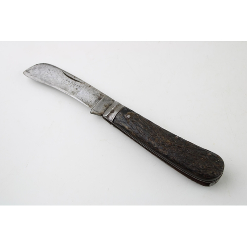 8 - A scarce Farmer Colchester marked Sheffield made bone handle pruner pruning Pocket knife c1900.