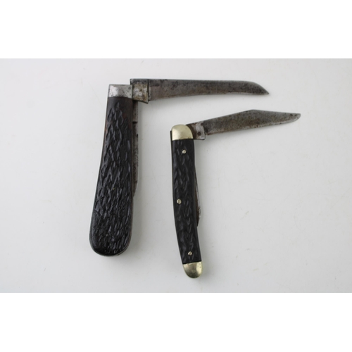 9 - A bone handle George Wostenholm IXL Sheffield two blade pocket knife with a Taylor's Eye Witness two... 