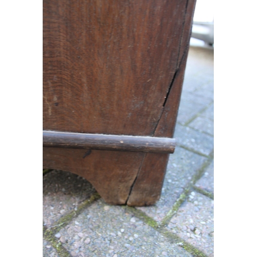 32B - Antique elm chest of drawers, four drawers, brass handles, dovetail, raised on feet, 93cm wide, 57cm... 