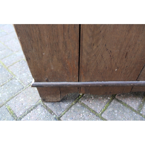 32B - Antique elm chest of drawers, four drawers, brass handles, dovetail, raised on feet, 93cm wide, 57cm... 