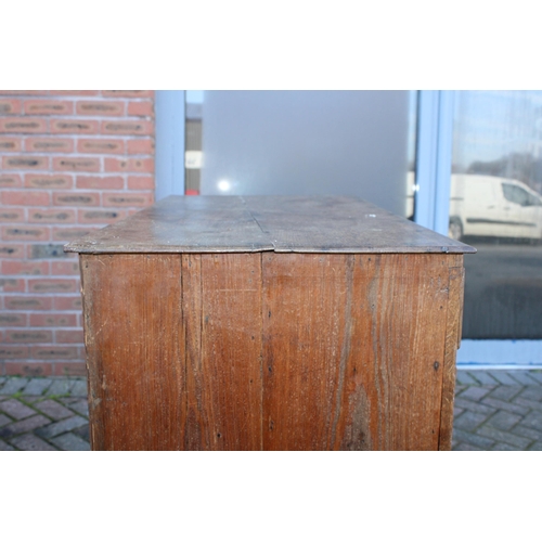 32B - Antique elm chest of drawers, four drawers, brass handles, dovetail, raised on feet, 93cm wide, 57cm... 