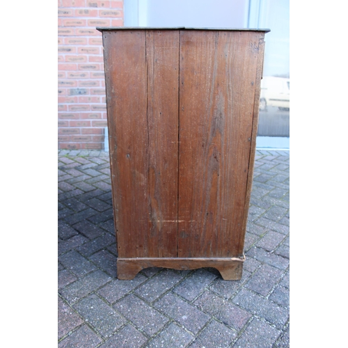 32B - Antique elm chest of drawers, four drawers, brass handles, dovetail, raised on feet, 93cm wide, 57cm... 