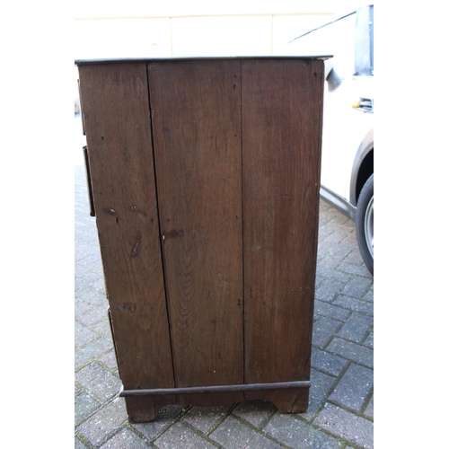 32B - Antique elm chest of drawers, four drawers, brass handles, dovetail, raised on feet, 93cm wide, 57cm... 