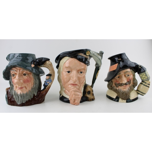 21 - Large Royal Doulton character jugs to include Hamlet, Guy Fawkes and Rip Van Winkle (3 -  seconds).