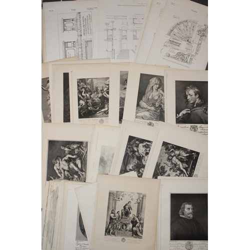 34 - A selection of 19th and 20th century loose leaf prints and etchings mostly on subjects 'Old Masters'... 