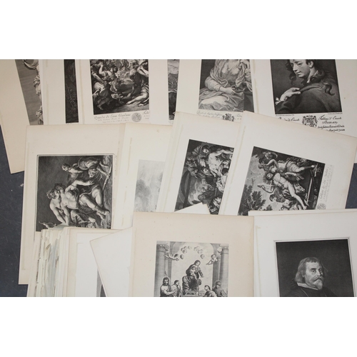 34 - A selection of 19th and 20th century loose leaf prints and etchings mostly on subjects 'Old Masters'... 