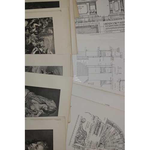 34 - A selection of 19th and 20th century loose leaf prints and etchings mostly on subjects 'Old Masters'... 