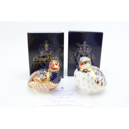 100 - A Royal Crown Derby paperweight - Partridge, number 529 of a limited edition of 4,500, hand signed i... 