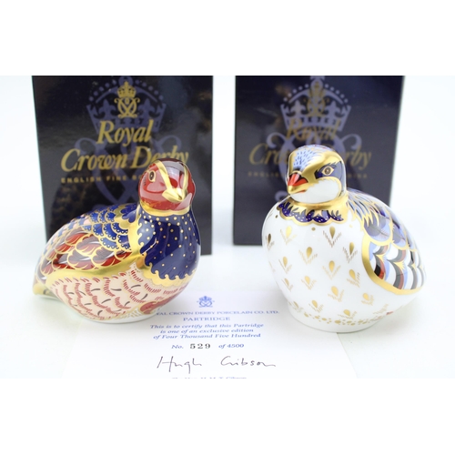 100 - A Royal Crown Derby paperweight - Partridge, number 529 of a limited edition of 4,500, hand signed i... 