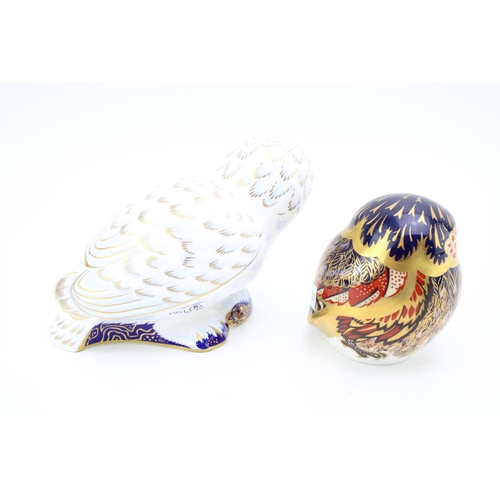 104 - Two Royal Crown Derby paperweights, Snowy Owl, an exclusive for the Royal Crown Derby Collectors Gui... 