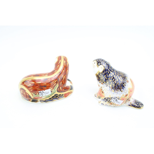 105 - Two Royal Crown Derby paperweights, Riverbank Beaver, number 611 of a limited edition of 5,000, hand... 