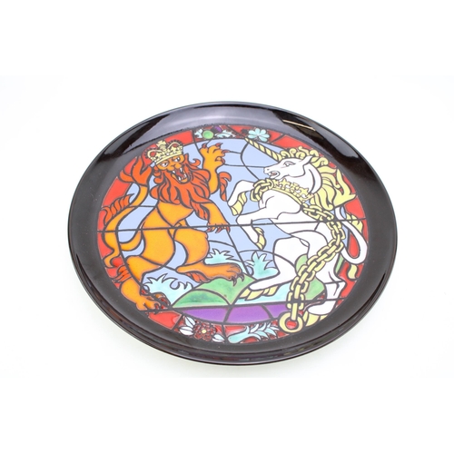 147 - Poole Pottery Cathedral Charger Queen's Silver Jubilee, 33cm diameter.