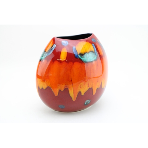 155 - Poole Pottery large Volcano purse vase, 26cm tall.