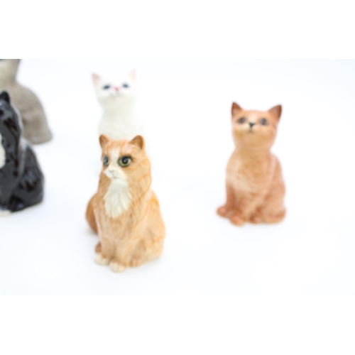 18 - A collection of Beswick cats to include two 1886 Persian Kittens and three others (5 - Doulton backs... 