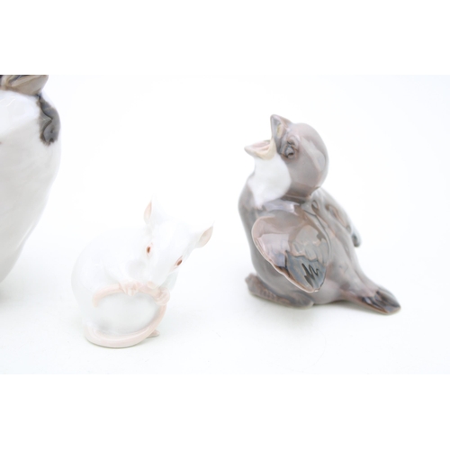 192 - Three Bing & Grondahl figures to include a sparrow 1607, a white mouse 1728 and a chick 1852 (3).