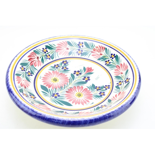 208 - HB Quimper large fruit bowl with floral decoration, 33cm diameter, with a Quimper trinket dish with ... 